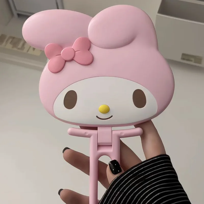 Cute My Melody Handheld Folding Mirror Genuinely Authorized Girls Exquisite Makeup Mirror Desktop Makeup Mirror Holiday Gift