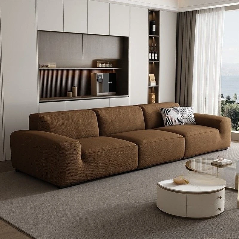 Tofu block combination modern simple straight row living room small apartment fabric sofa