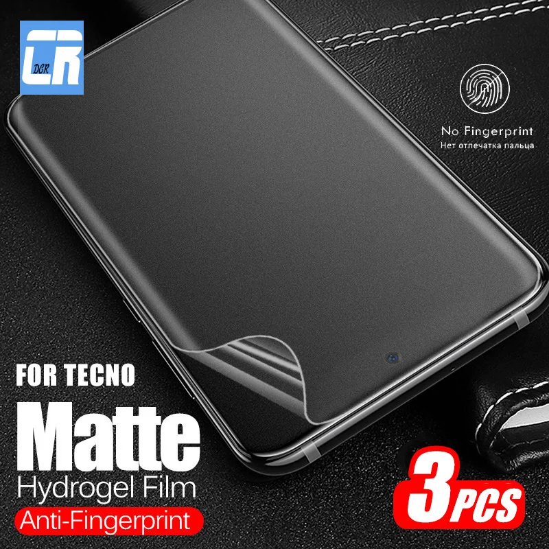 

1-3Pcs Curved Matte Hydrogel Film For Tecno Spark 20 Pro Plus Camon 30 20 Premier Screen Protectors For Pova 5 6 Pro Not Glass