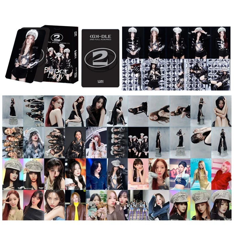 55pcs/set KPOP Gidle New Album 2ND LOMO Card MINNIE YUQI SOYEON SHUHUA Postcard Photo Card (G) I-DLE Collectible Gift Card