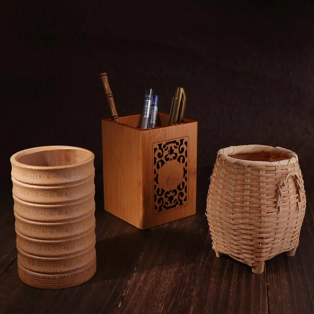 

Classical Bamboo Pen Holder Chinese Style Elegant Stationery Storage Tube Convenient Natural Bamboo Stick Tube Office