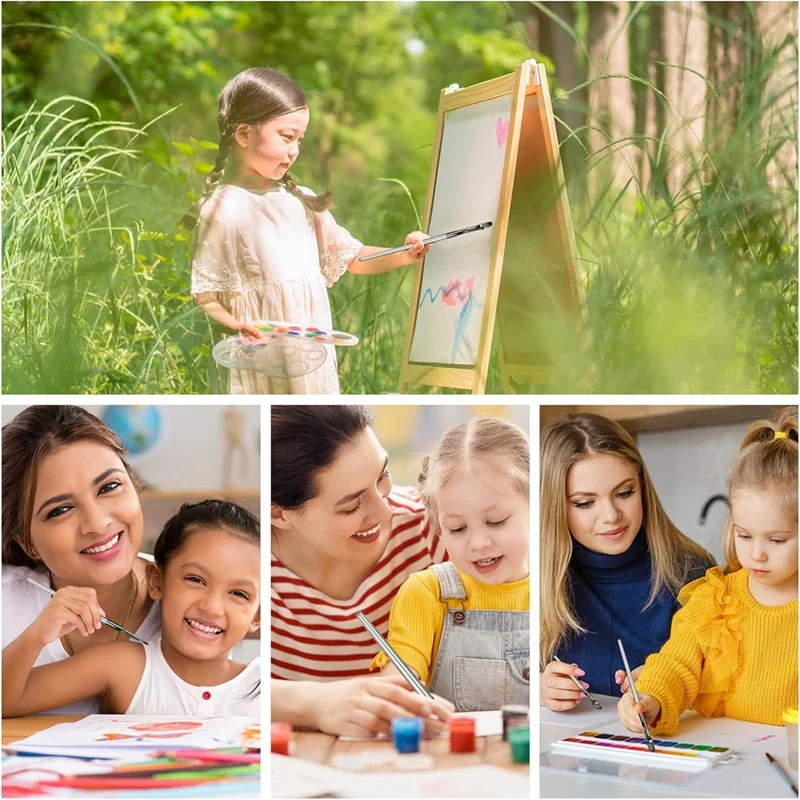 キャンバスブラシ付きアクリル絵筆,耐久性のあるアクリル絵筆,油絵,ペイントブラシ,24個