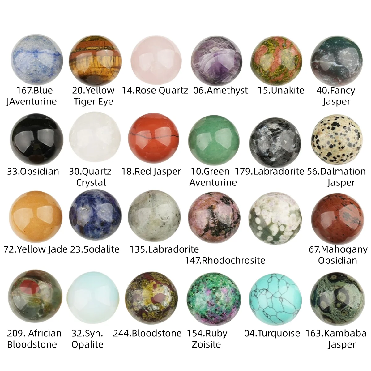 25mm Natural No Hole Healing Crystal Sphere Gemstone Ball For Meditation Reiki Positive Energy Spiritual Home Decor