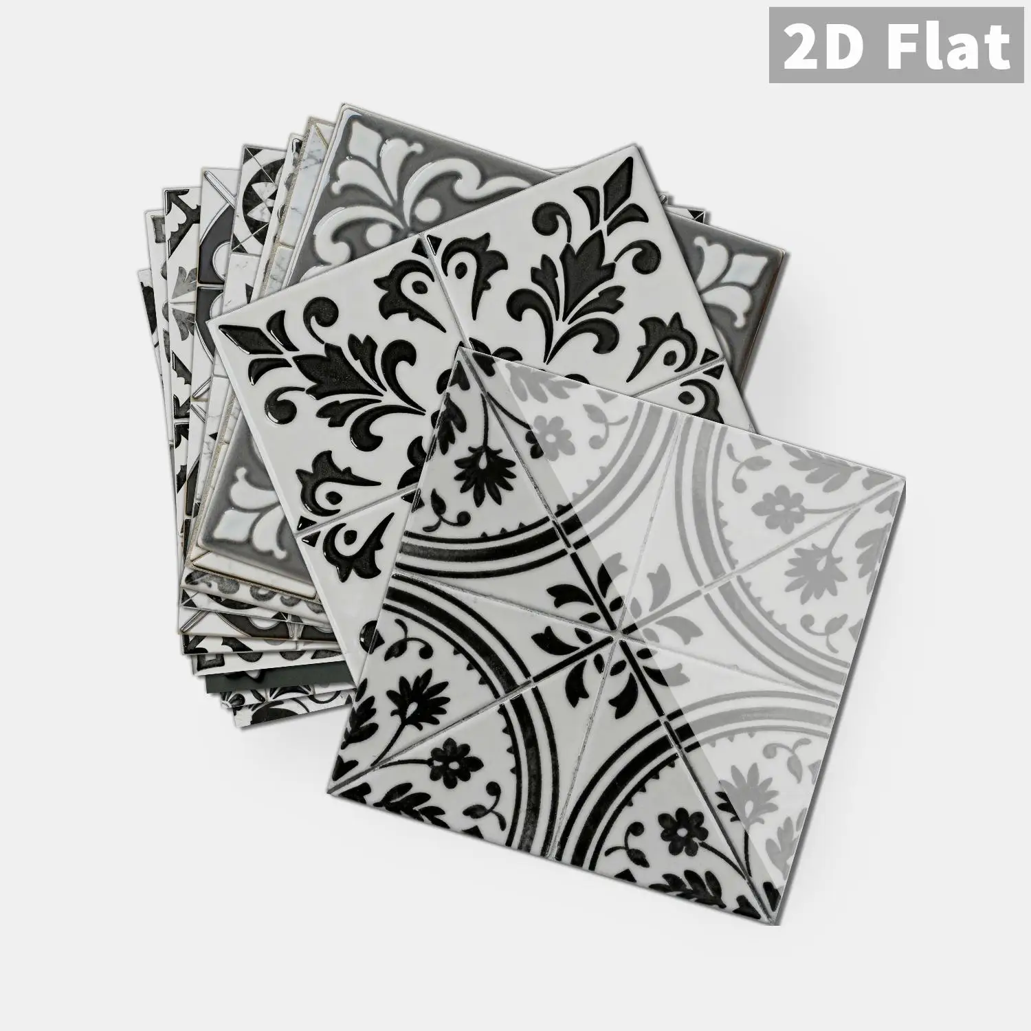 

36 flower tile stickers, self-adhesive waterproof wall stickers, suitable for kitchen and bathroom background decoration