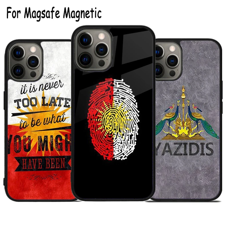 Yezidi Sun Wireless Charge Magsafe Phone Case For iPhone 15 16 14 13 11 12 Pro Max Plus Magnetic Bumper Cover