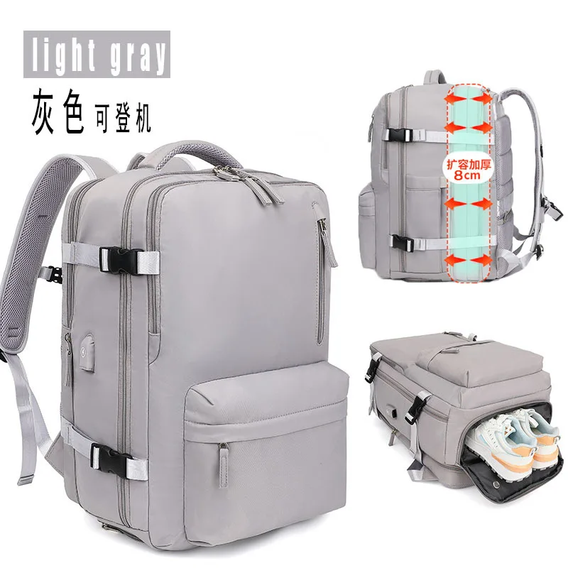 New Expansion Backpack Unisex Backpack Travel Oversized Capacity Luggage Bag Shoe Compartment Waterproof Casual Bag