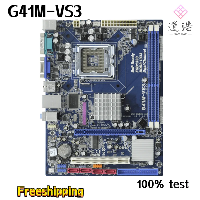 

Материнская плата для Asrock G41M-VS3, 8 ГБ, USB2.0, LGA 775, DDR3, G41, 100% протестированная, полностью работает