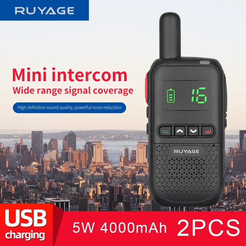 Ruyage Q7 Mini Walkie Talkie Rechargeable Walkie-Talkies 1 or 2 Pcs FRS PMR446 Long Range Portable Two-way Radio For Hunting