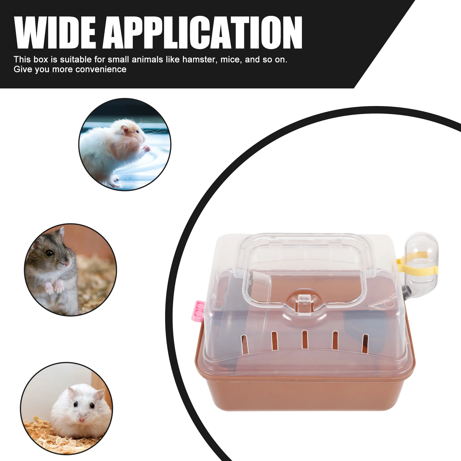 

Panoramic Hamster Cage Portable Pet Carrier Box for Travel Hiking Walking Small Animals Transparent Design