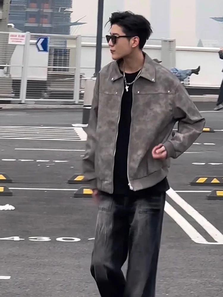 Cleanfit アメリカン スレ モーターサイクル ジャエット メンズ 春秋 オルト ベースボール コート ハオメ PU レザー アウター