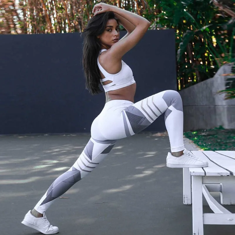 Frauen Gedruckt Yoga Leggings Fitness Mode Leggings Hohe Taille Gym Training Hohe Elastische Hüfte Heben Strumpfhosen Dünne Hosen