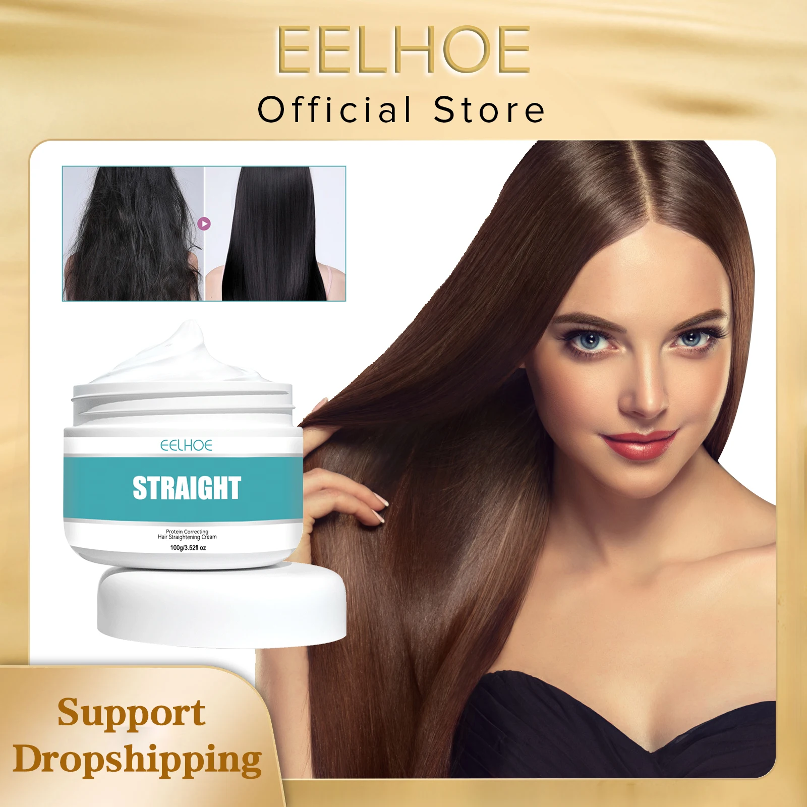 

EELHOE Keratin Hair Straightening Treatment Cream Faster Smoothing Curly Frizzy Collagen Protein Correcting Hair Care Products