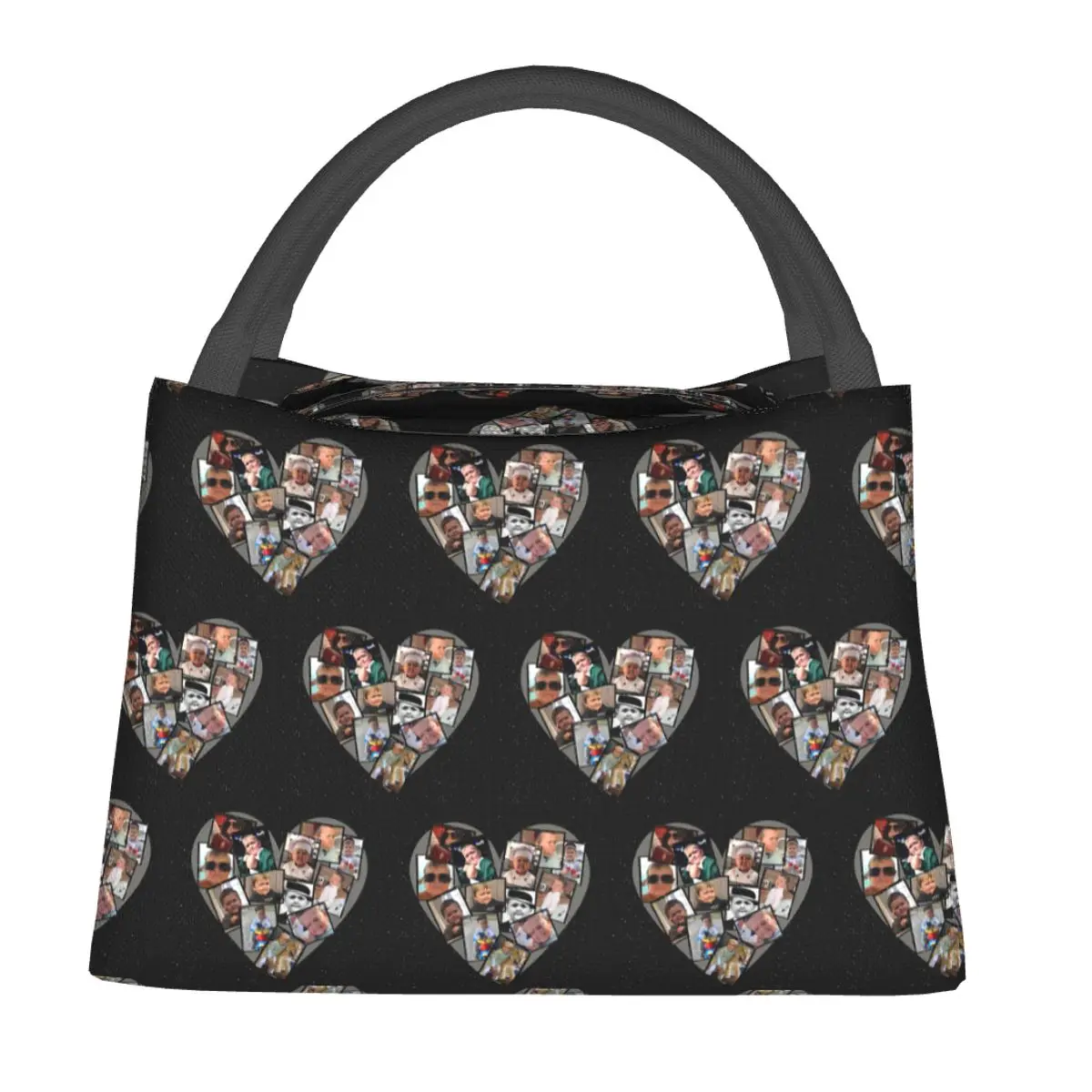 Hasbulla Magomedov Heart Collage Insulated Lunch Bag for Women Kids Portable Food Boxes Thermal Lunch Box Tote
