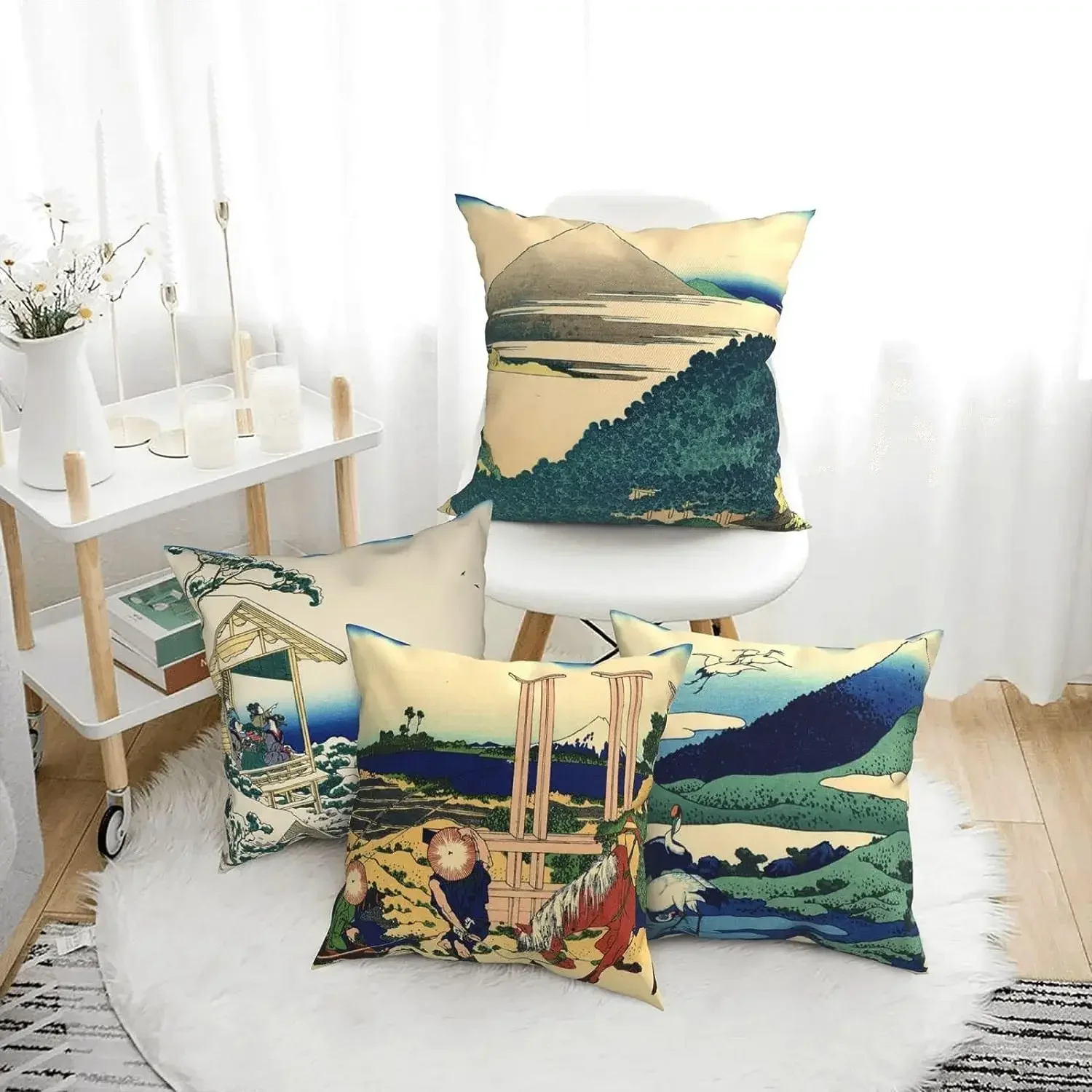 

Retro Decorative Pillow Cover Farmhouse Pillowcase Sofa Linen Square Cushion Cover 45x45 pillow case Autumn decoration