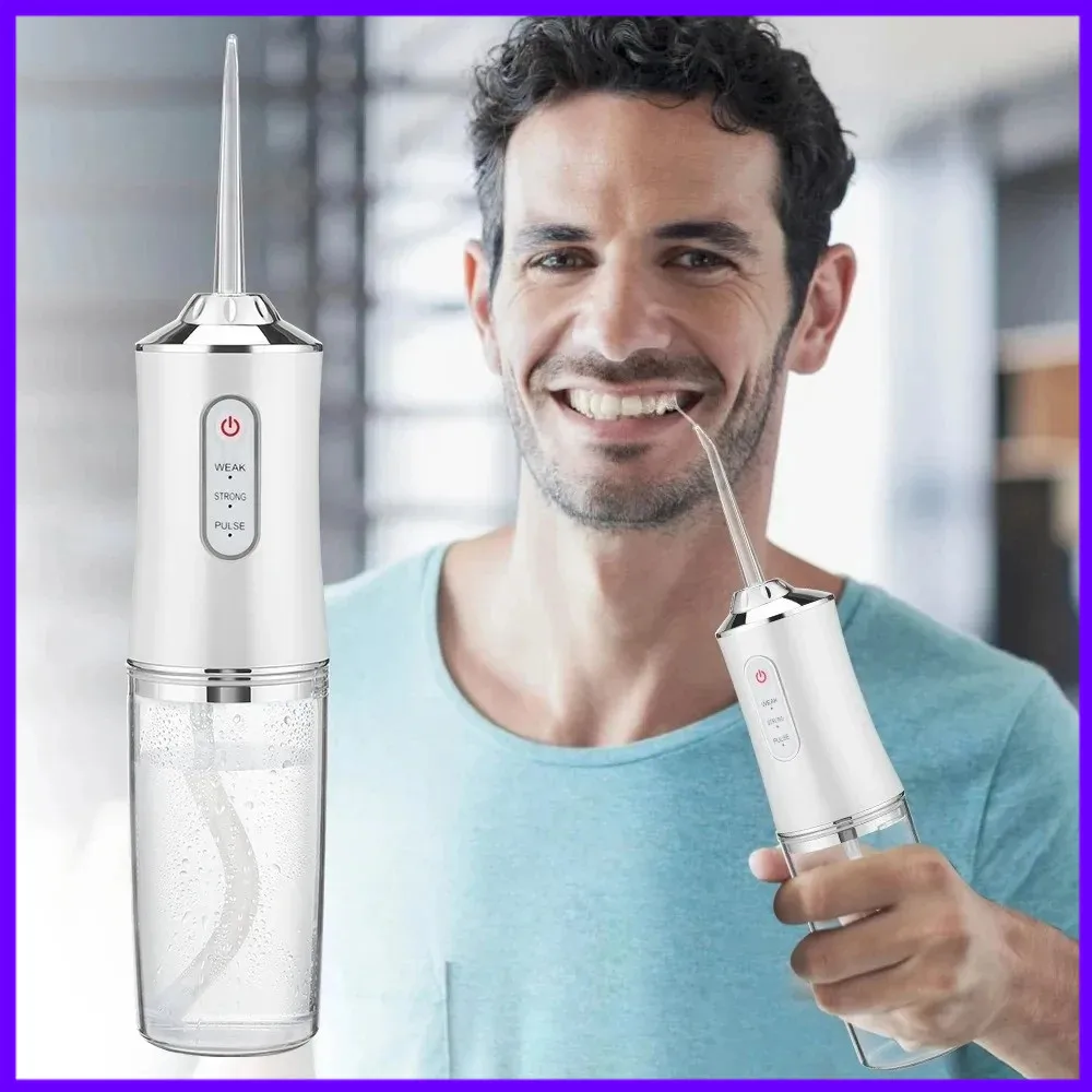 Portable Oral Irrigator Dental Water Jet  Mouth Washing Tool 4 Nozzles 3 Modes Dental Cleaning Health Keep Teeth Whitening