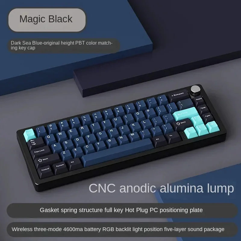 XINMENG A66 Keyboard Bluetooth Wireless Tri-Mode Mechanical Keyboard RGB Ergonomics PC GASKET Hot-swappable CNC Customization