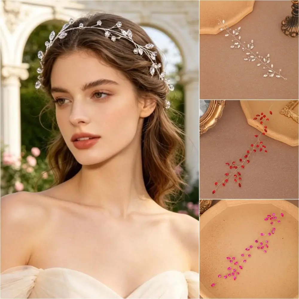 Elegent Flexible Wire Crystal Hair Piece Hairstyle Decor Solid color Rhinestone Hair Branch Wedding Hair Branch Women