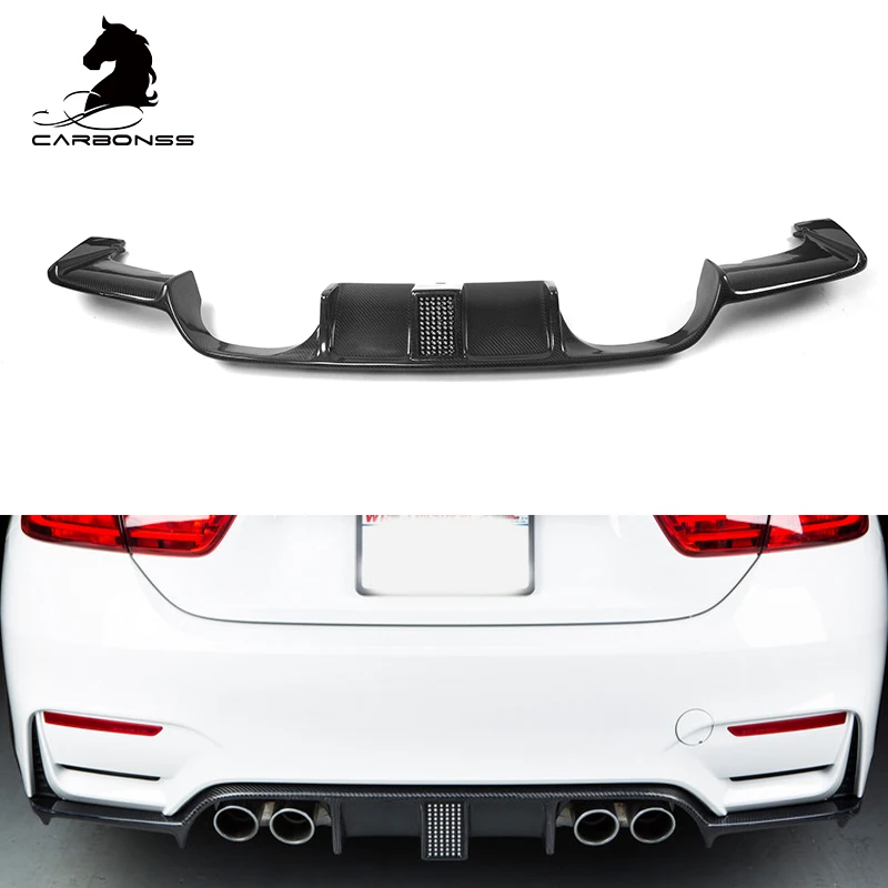 

KS Type Car Rear Bumper Spoiler Diffuser Lip With LED Carbon Fiber Car Rear Diffuser for M4 M3 F80 F82 F83