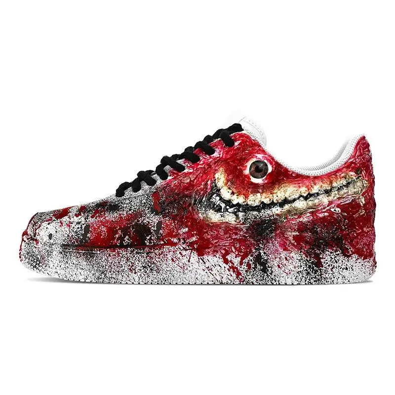 

[Невероятные мужские кроссовки для скейтборда ET Alien Cthulhu] Nike Air Force 1, мужские, красные, черные