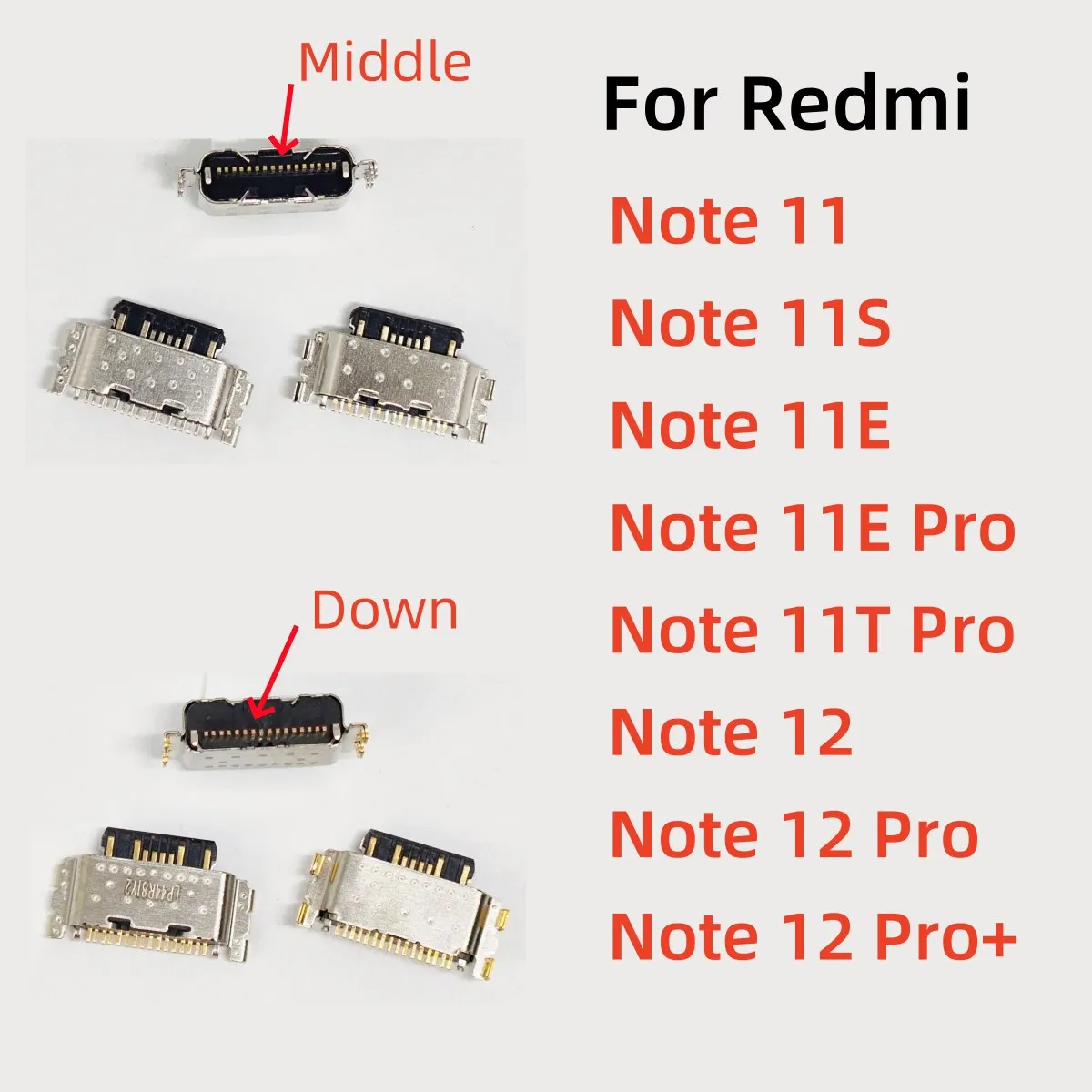 100pcs/Lot USB Charging Dock Port Charger Connector Type-C Plug For Xiaomi Redmi 10C Note 11 11S 11E 11T 12 Pro + 4G