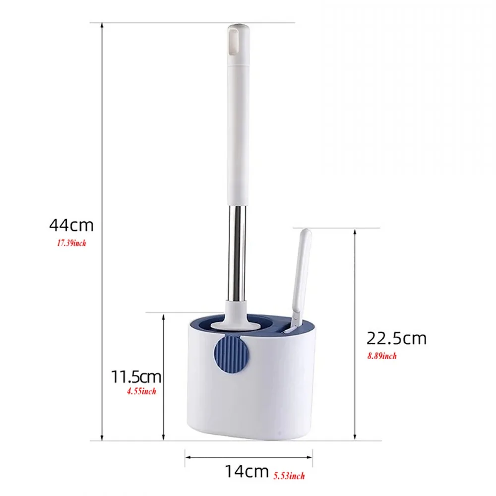 Toilet Brush Silicone Toilet Brush With Toilet Brush Holder Wall-mounted Long Hand Cleaning Brush WC Bathroom Accessories Set