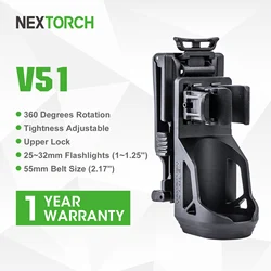 Тактический держатель для фонарика Nextorch V51, вращающийся на 360 градусов держатель для фонарика molle, тактический держатель для фонарика, edc