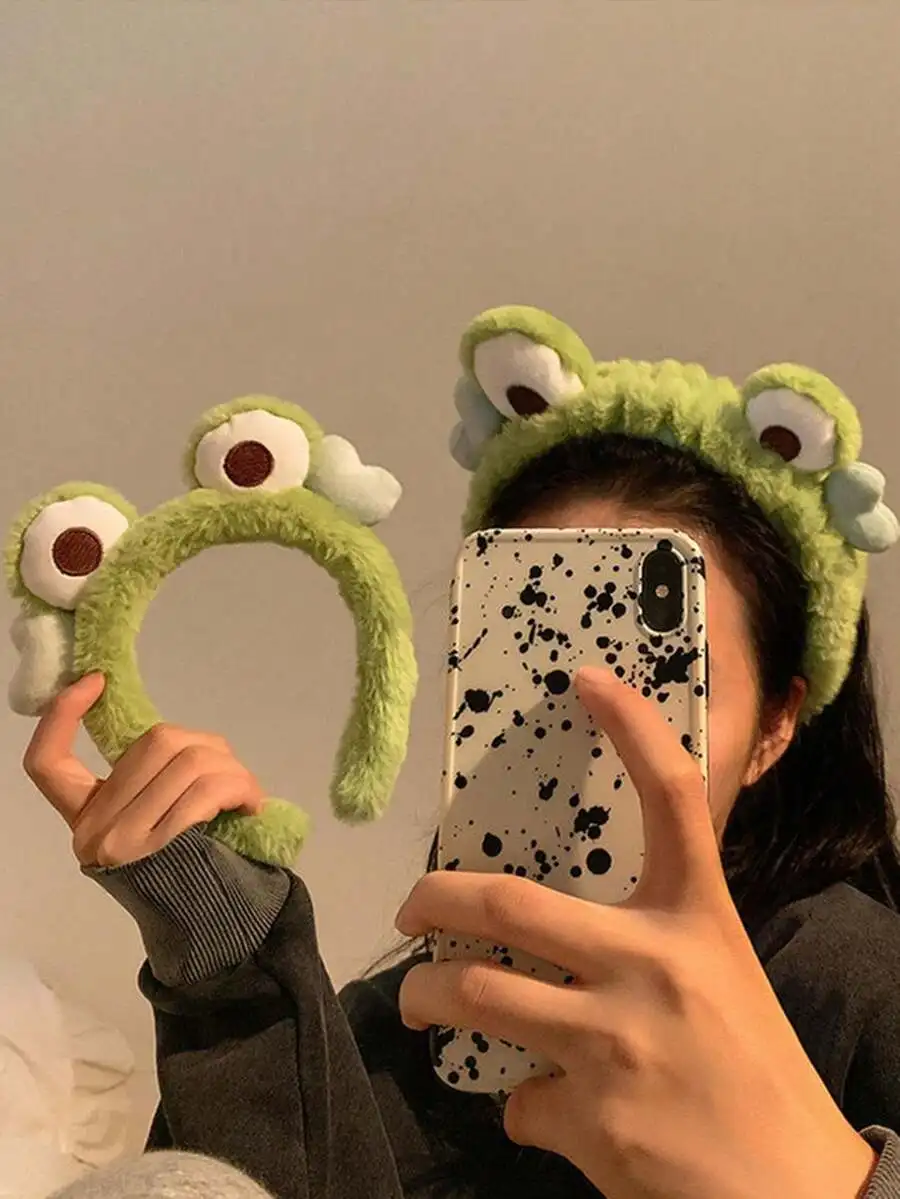 

Frog Plush Headband For Women Face Washing And Masking
