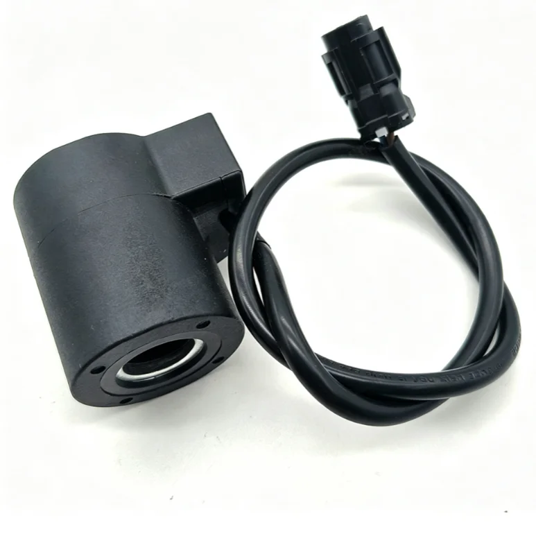 Black Travel Solenoid Coil 12V 24V Coil Aluminum Alloy Construction Voltage Compatibility Precise Hydraulic  Black