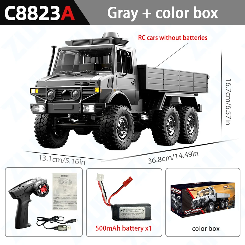 C8823 1/18 Off-road RC Auto 2.4G Afstandsbediening Zeswielig Voertuig Klimmen Transport Redding Crawler Model speelgoed voor Kinderen - afbeelding 1