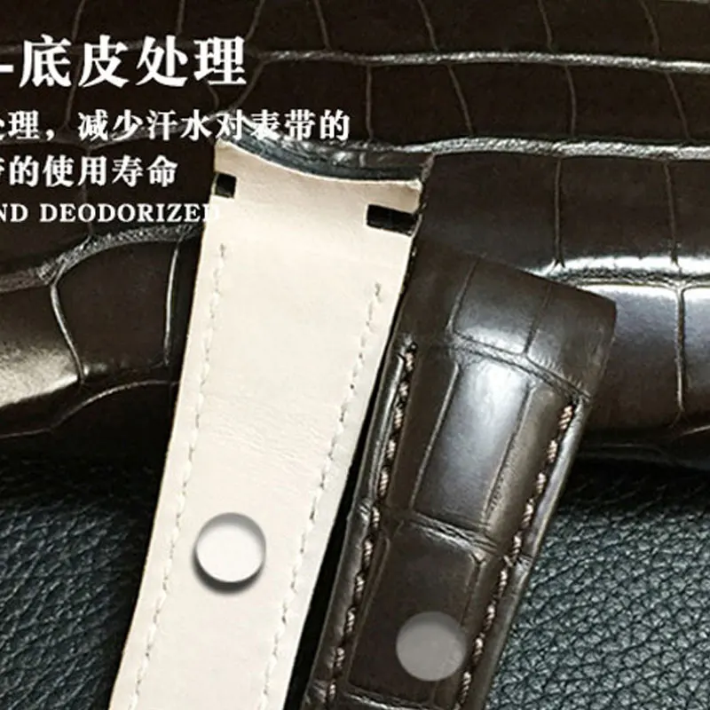 FUYIJIA Luxury Custom R-olex Watch Band 20MM Calibrator Alligator Strap Crocodile Skin Cordovan Watchbands Genuine Leather Belt