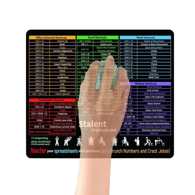 단축키 마우스 패드 무선 마우스용 노트북 마우스 패드 작업 연구 게임 엔터테인먼트를 위한 민감한 컴퓨터 데스크탑 마우스 패드