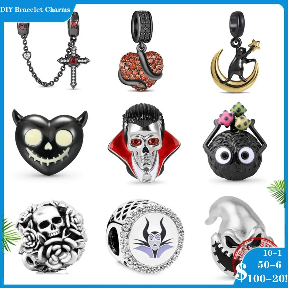 New Silver 925 Charms The demon glowing at night Horrible Charm beads Fit Original Pandora Charm Bracelet Jewelry for Women