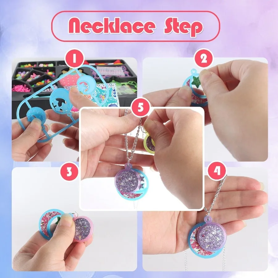 2 jeux de jouets de bricolage, Puzzle, ruban créatif tissé, cordes à main, fabrication de bijoux, Kit artisanal, étuis créatifs pour bracelets et cou