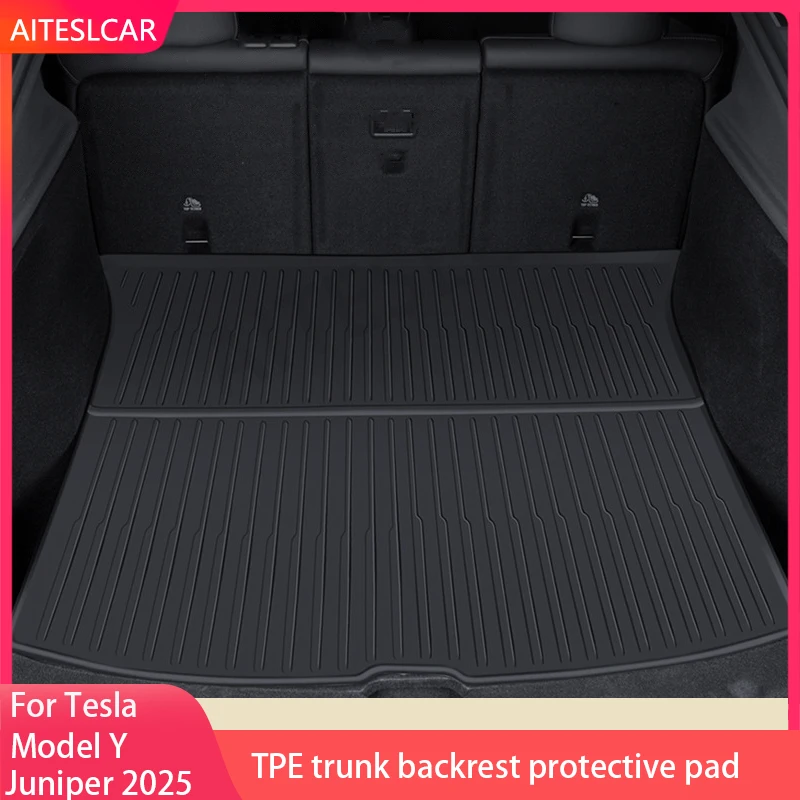 

AITESLCAR For Tesla Model Y Juniper 2025 Rear Seat Backrest Protective Pad Trunk Mat Anti-Kick Pad Car Interior Accessories