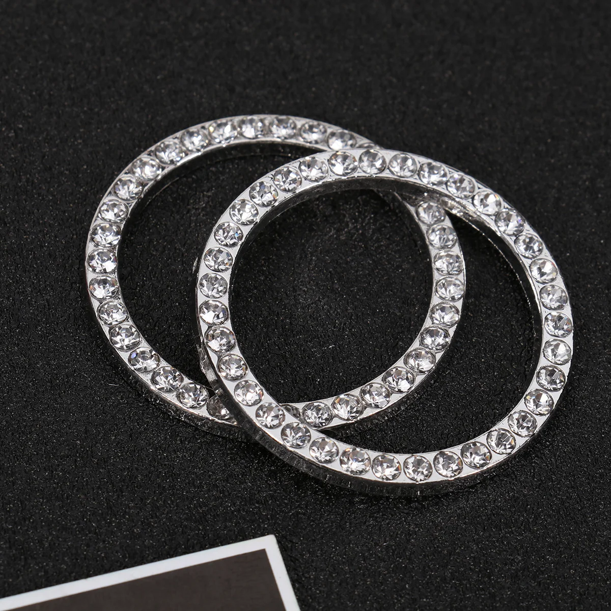 

6Pcs Crystal Rhinestone Car Engine Start Stop Rings Auto Decoration Bling Sticker Sparkle Car Interior Enhance