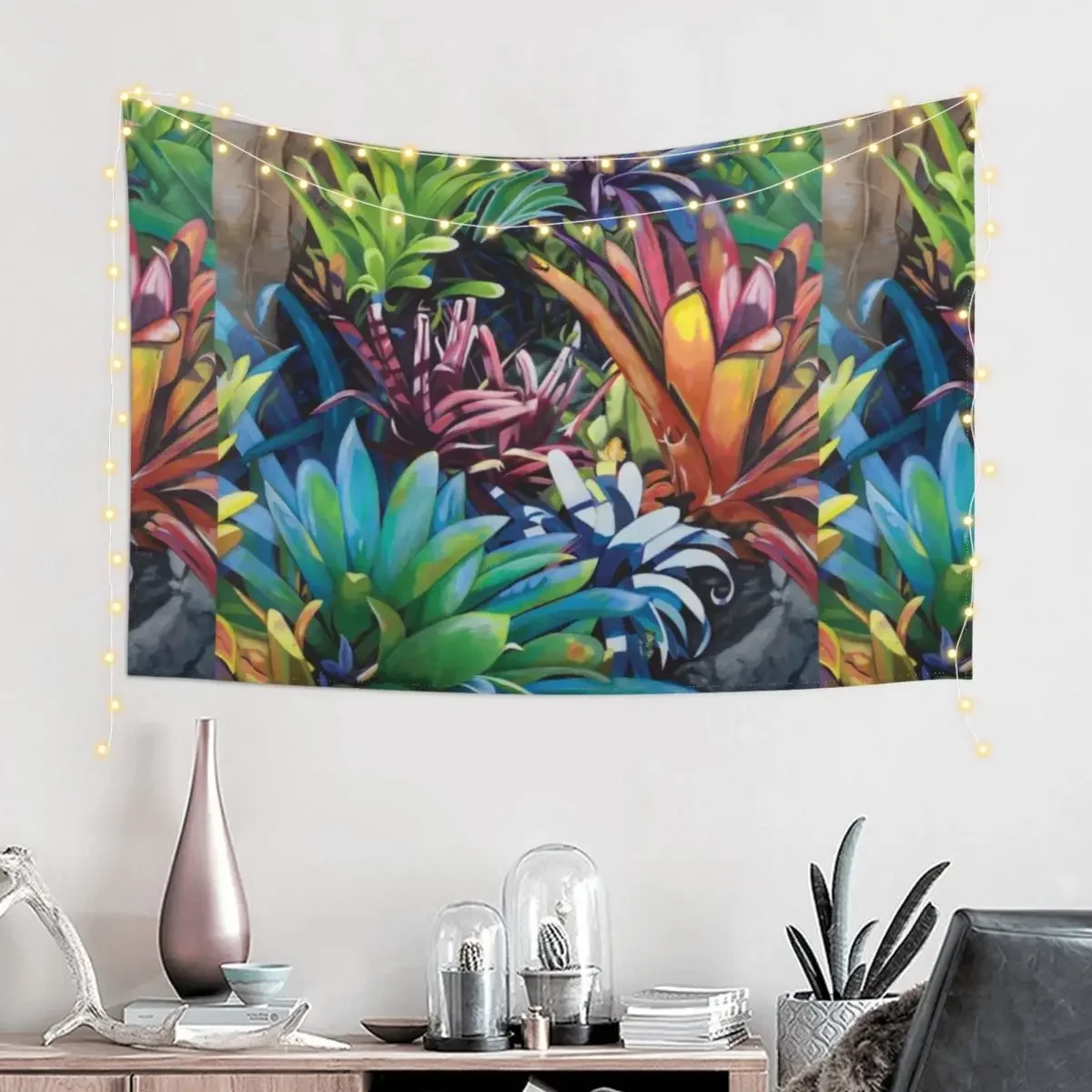 Bromeliad Oasis 2 Tapestry Nordic Home Decor Decoration Aesthetic Aesthetic Home Decor Living Room Decoration Tapestry