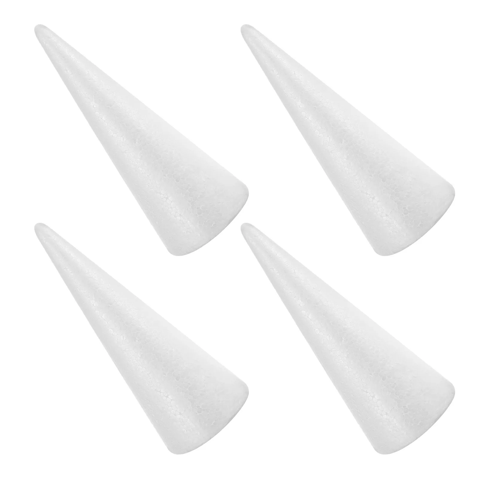 

4Pcs Foam Cones for Crafts White Polystyrene Cone Shape 13.36x4.72in Tabletop Christmas Tree Base Foam Craft Cones Holiday DIY