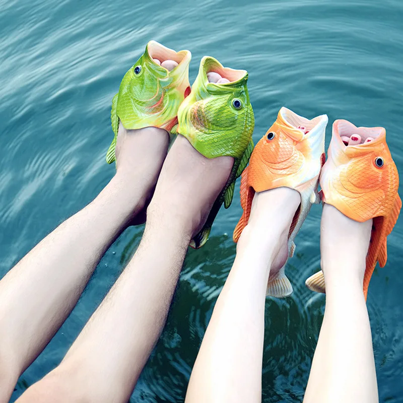 Design unico di pantofole a forma di pesce verde scarpe da spiaggia per interni ed esterni per coppie-1 pz