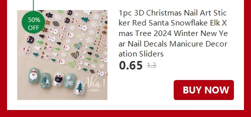 30 Sheets Christmas Nail Art Stickers Self Adhesive 3D White Snowflake Nail Decals Xmas Nail Supplies Christmas Manicure Sliders