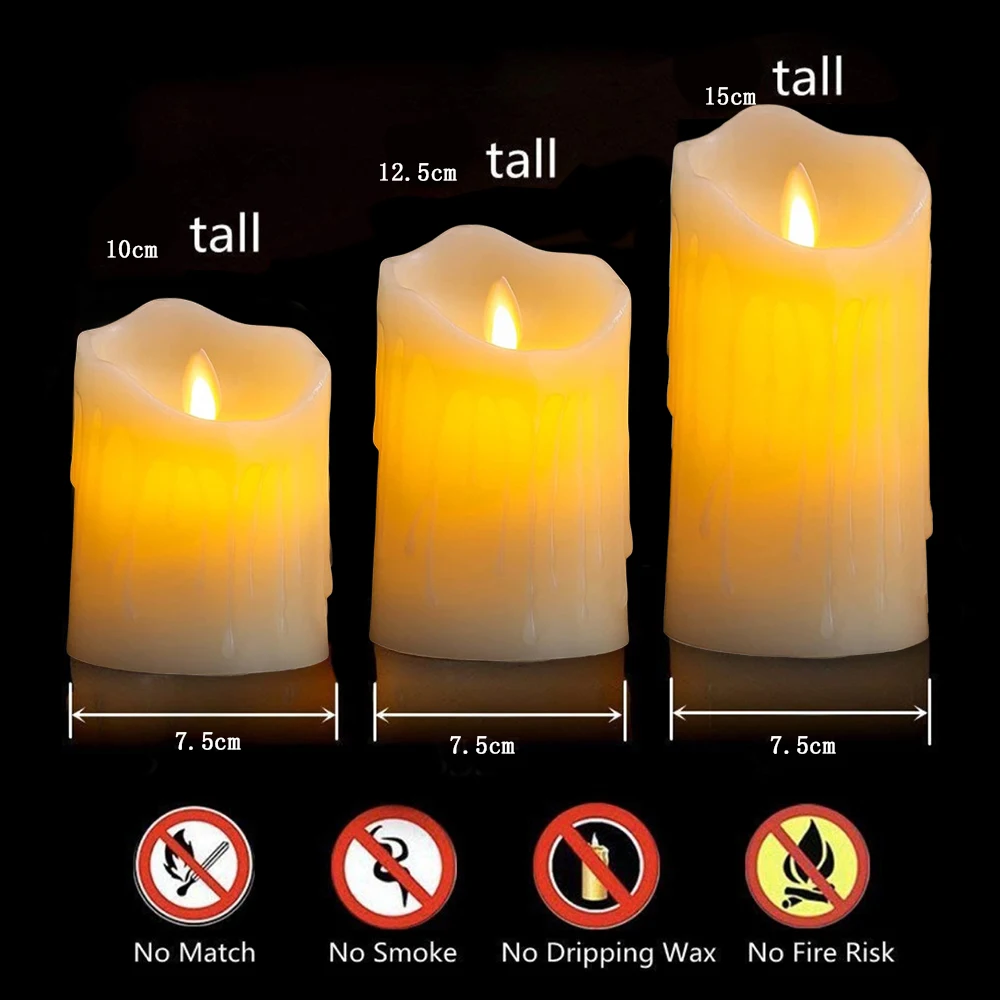 Imagem -06 - Usb Recarregável Velas Led sem Chama Cera Tealight Dança Movendo Pavio Pilar Vela com Controle Remoto Halloween Casa Decorativa 13pc