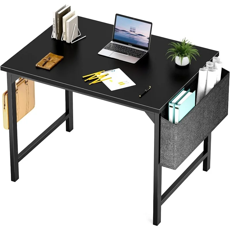 Small Computer Office Desk 32 Inch Kids Student Study Writing Work with Storage Bag & Headphone Hooks Modern Simple Home