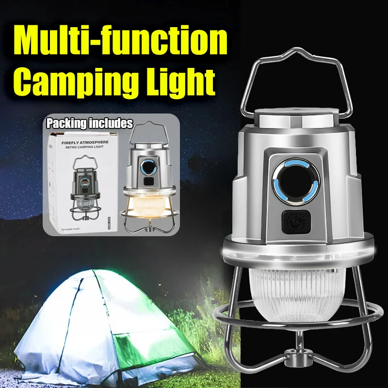 

Portable Multi-functional LED Camping Lamp Type-c Rechargeable Hanging Tent Outdoor Fishing Camping Working Emergency Lantern