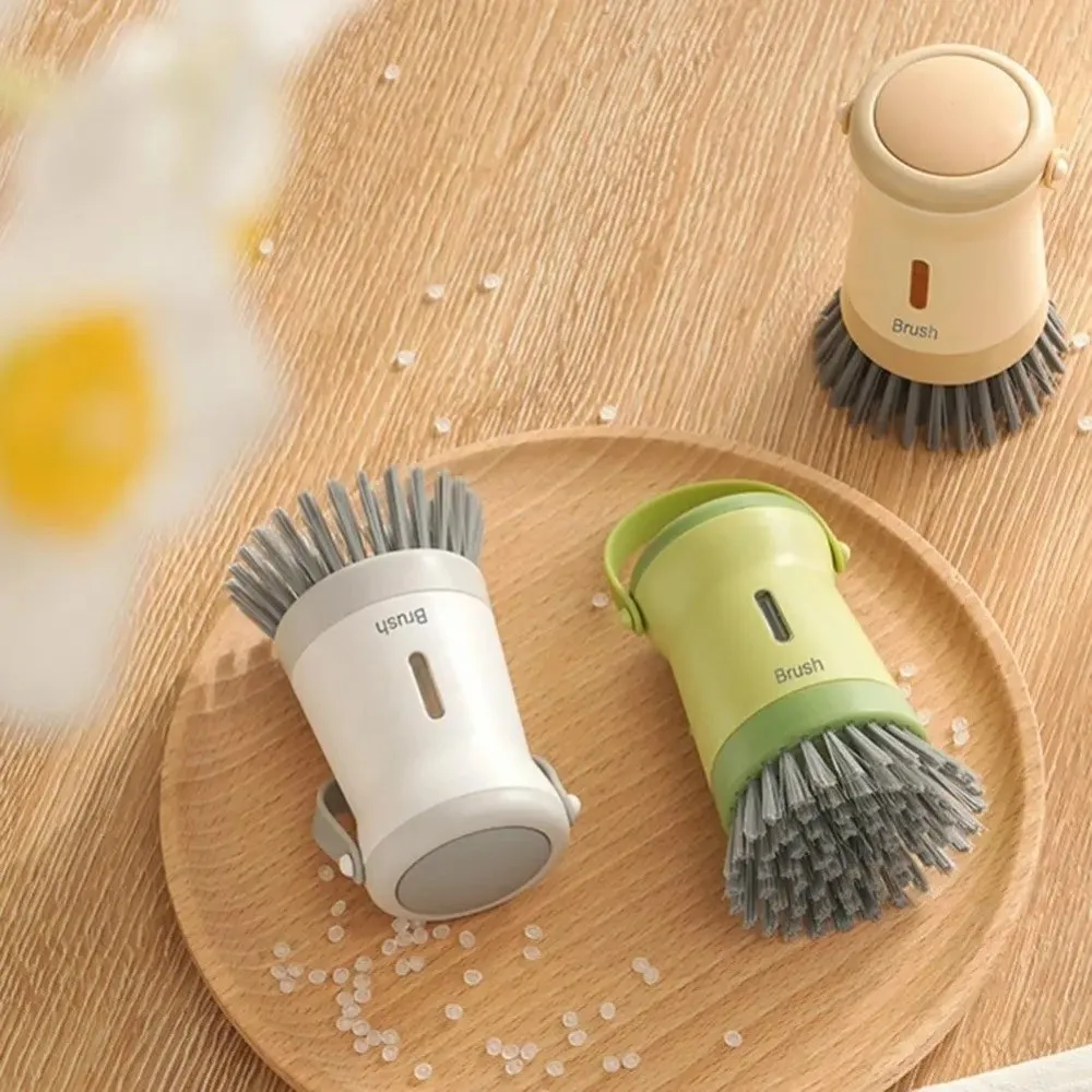 

Non-Scratch Pot Cleaning Brush Transparent Windows Ergonomic Press Dish Scrubber Efficient Cleaning Dish Brush Kitchen