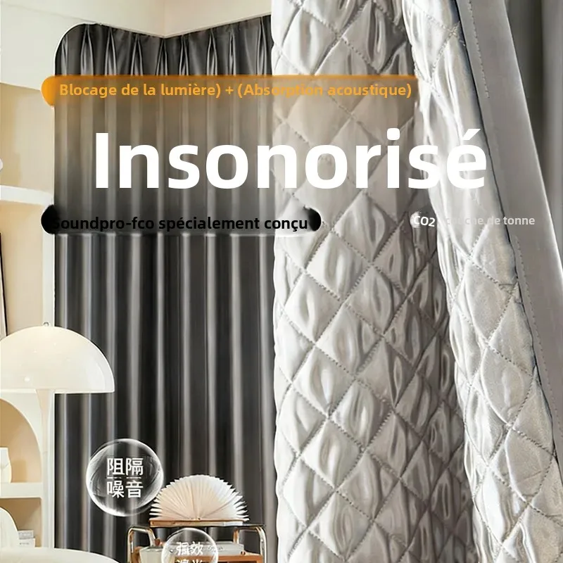 Rideau coupe-vent occultant insonorisé pour salon, rideaux de fenêtre, draperie d'hiver thermique pour chambre à coucher, hiver