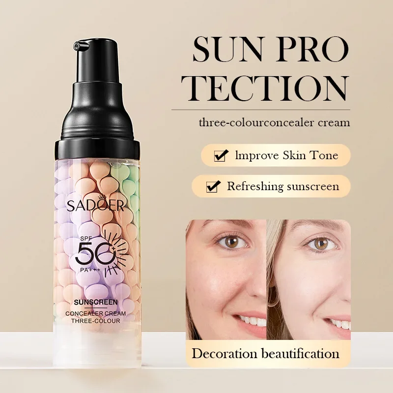 Sunscreen Isolation Cream 40ml Face Primer Makeup Moisturizing Cream Invisible Pores Facial Brighten Correcting Cosmetics