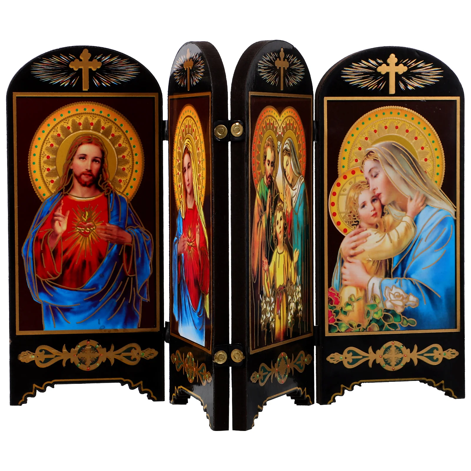 Table Decoration Church Holy Family Plaque Mary Ornament Wooden Catholicism Adornment Accessories Maria Gift Board