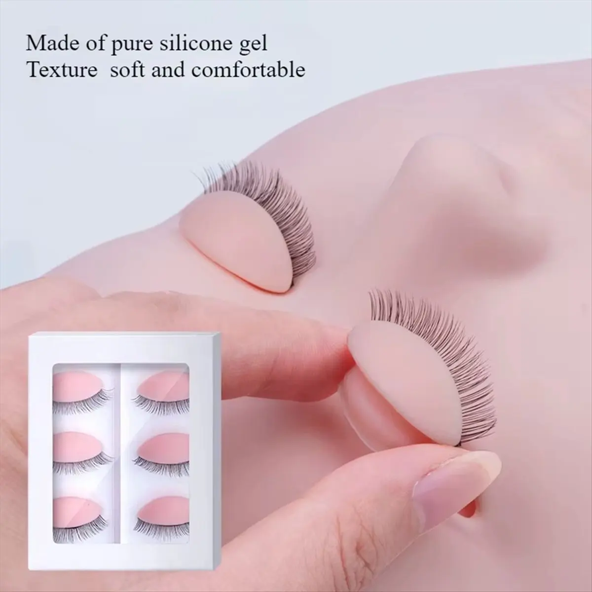 【~ NEW A03R】Replacement Eyelids for Eyelash Mannequin Head, Removable Eyelid with Eyelashes Extension Training Lash Mannequin He