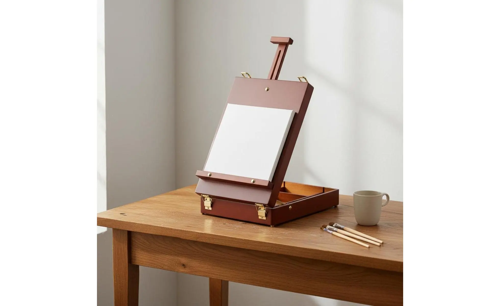 Wooden Tabletop Easel Box Multiuse Sketching Easel Box for Children, Studio