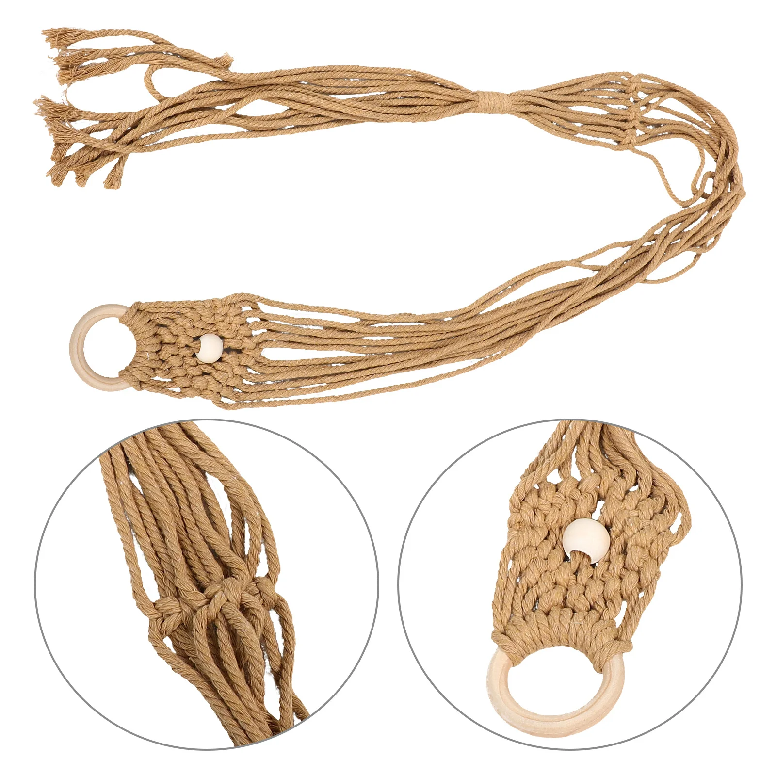 

Nordic Macrame Guitar Wall Hanger Brown 125cm Boho Handcrafted Acoustic Electric Guitar Holder Wall Mount Bobo Hat Holder