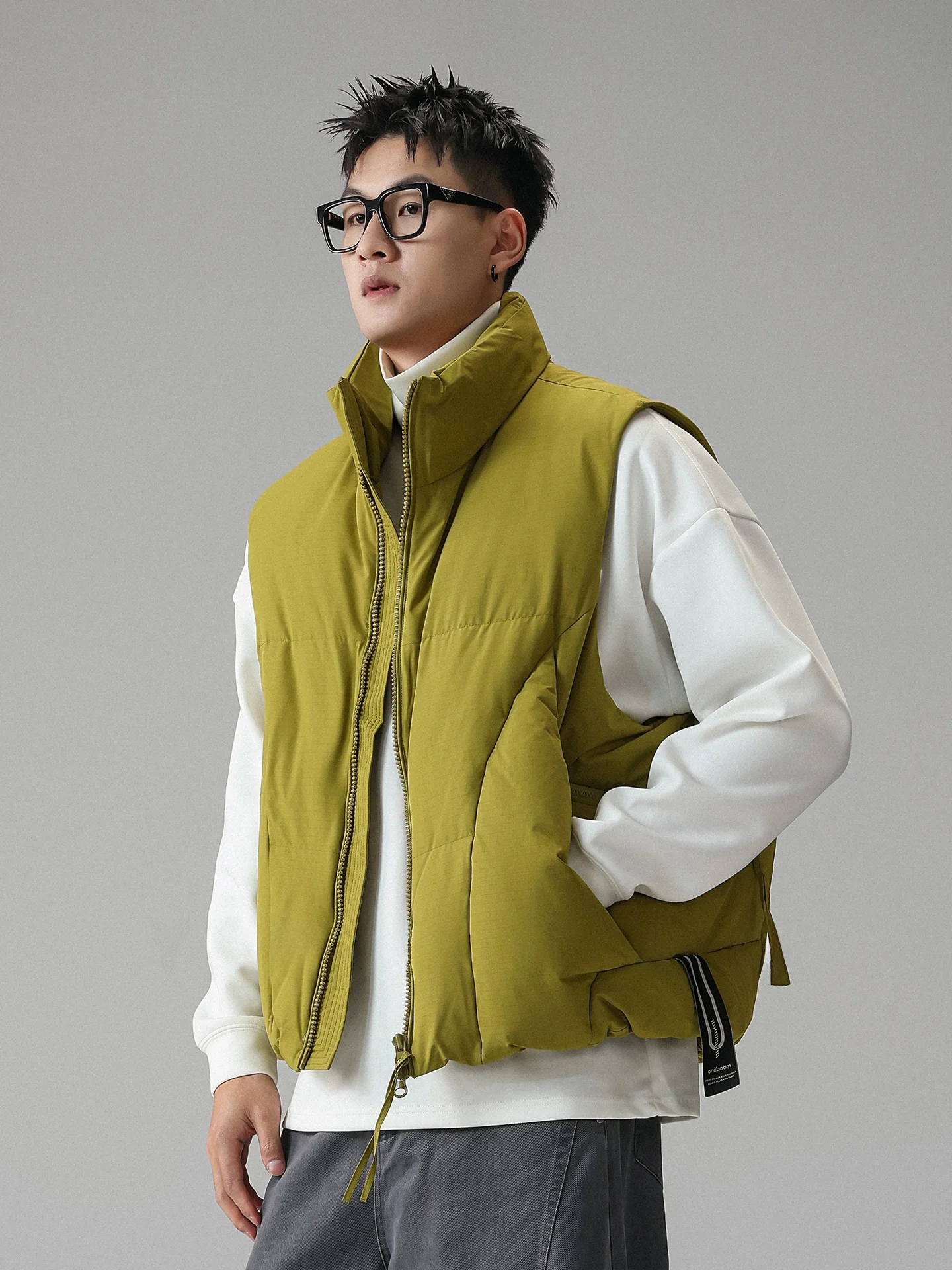 

White Du down Stand Collar Vest Men's Winter Faion Brand Jaet Lightweight Luxury Du Feather Vest for Youth Daily Use